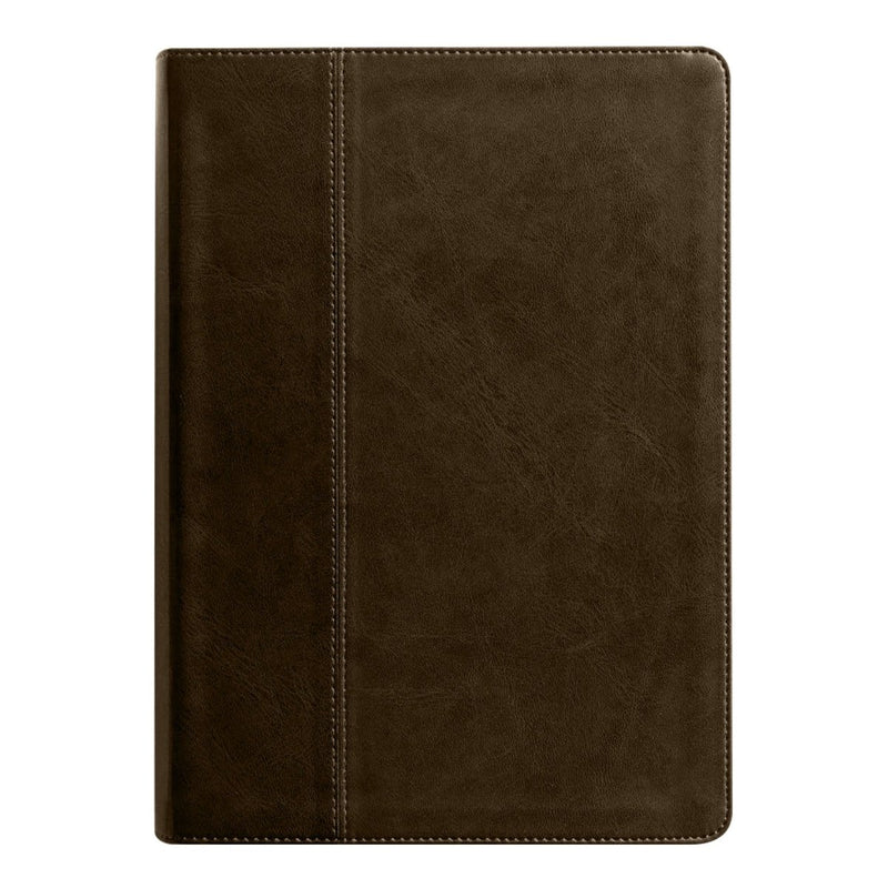 NLT Brown Standard Size Holy Bible Medium Print | 1 John 4:19