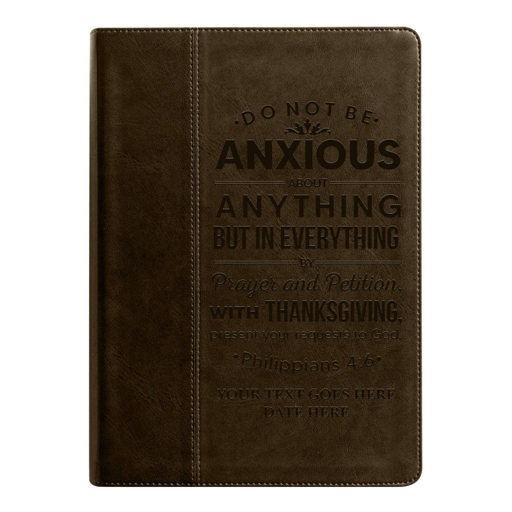 NLT Brown Standard Size Holy Bible Medium Print | Philippians 4:6