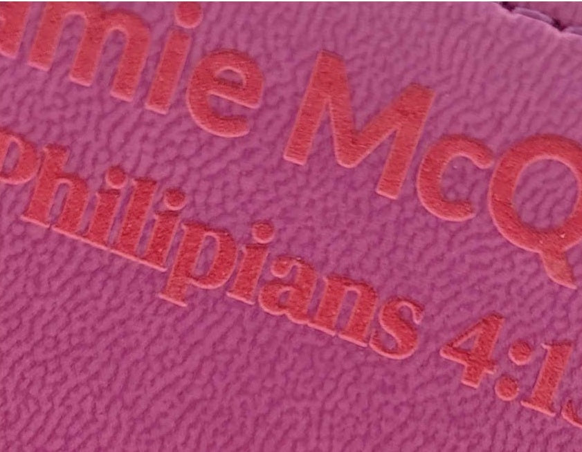 Actual personalization sample for this Bible