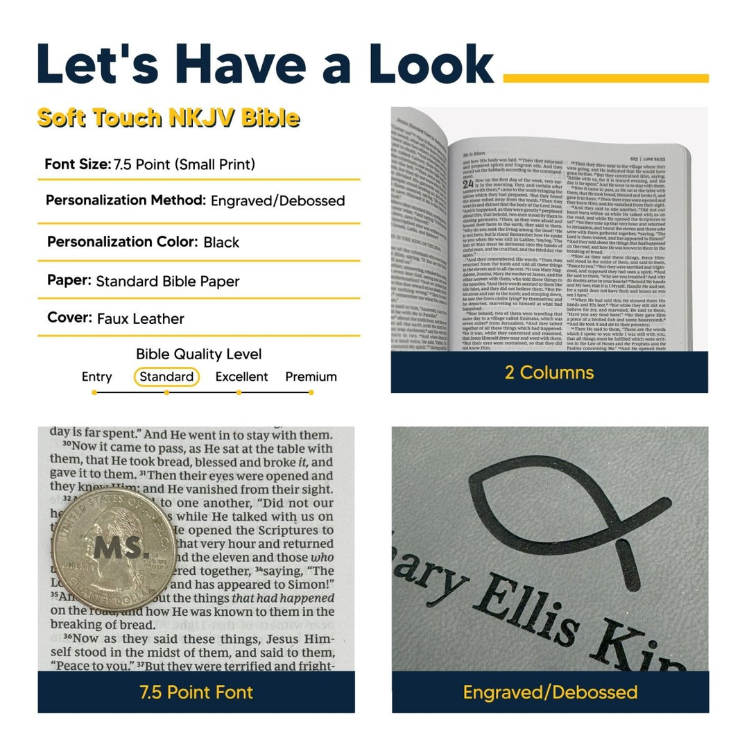 NKJV Black Standard Size Holy Bible Small Print