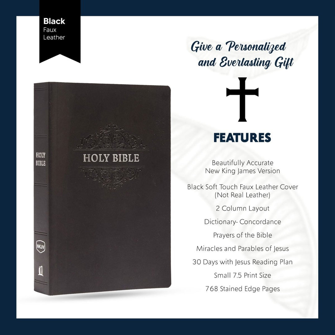 NKJV Black Standard Size Holy Bible Small Print