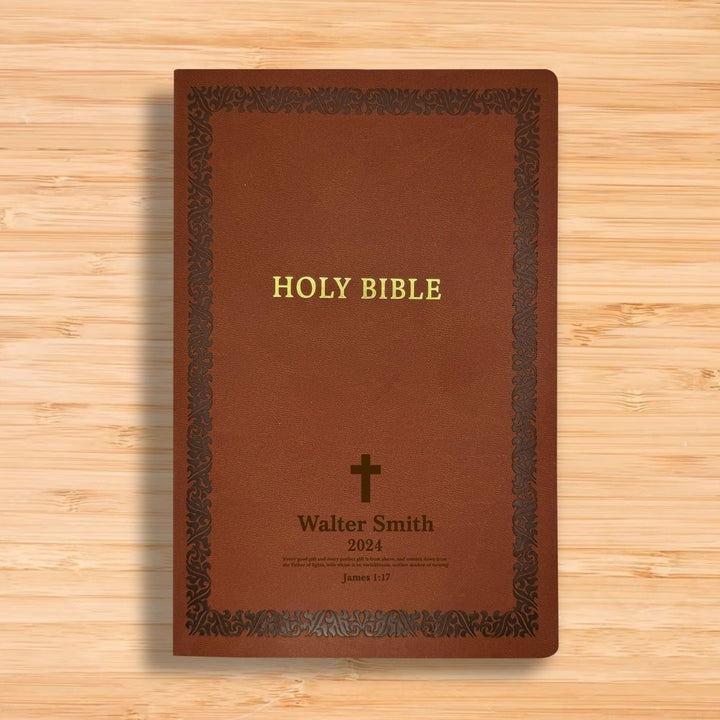 NKJV Dark Brown Standard Size Holy Bible Small Print
