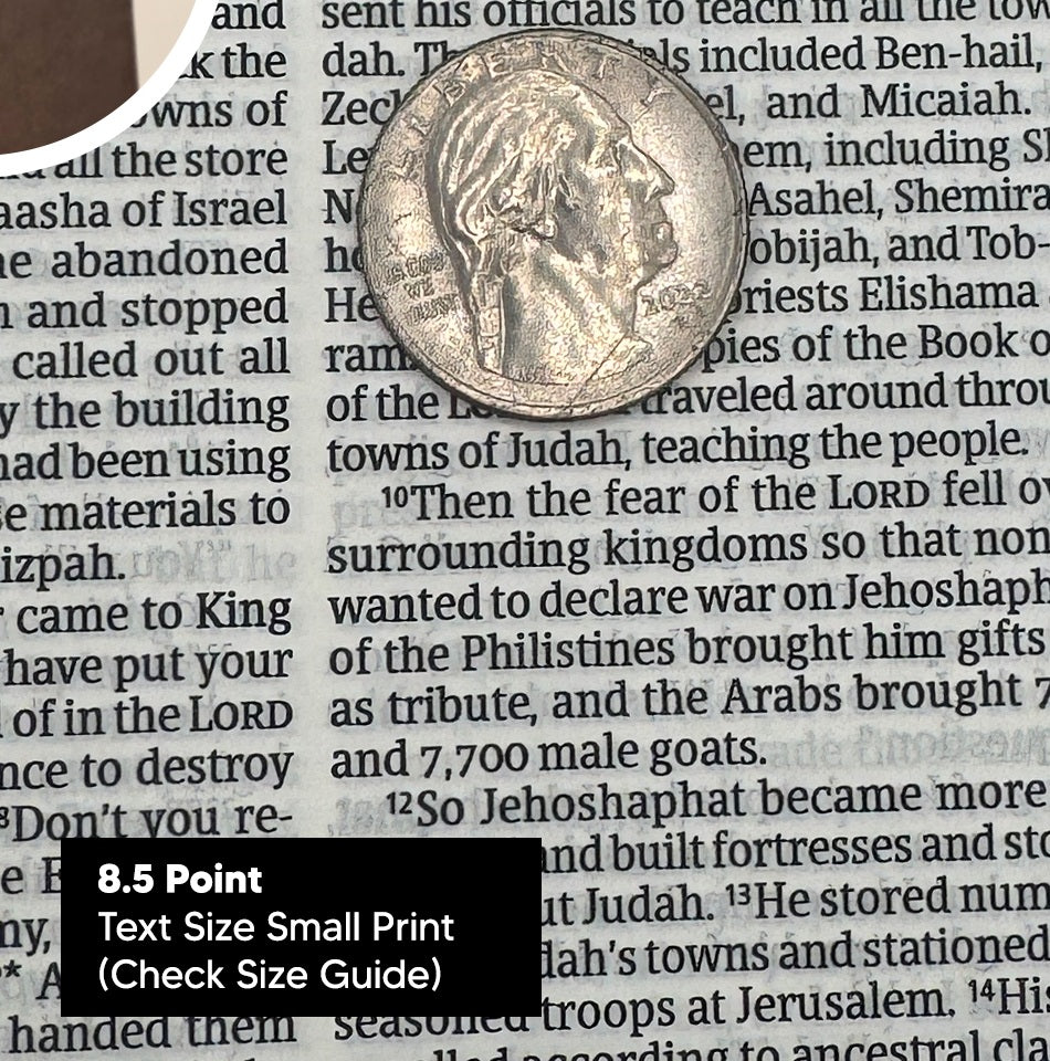 Print sample for this Bible