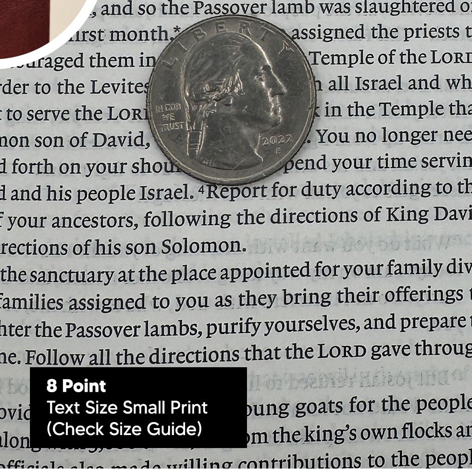 Print sample for this Bible