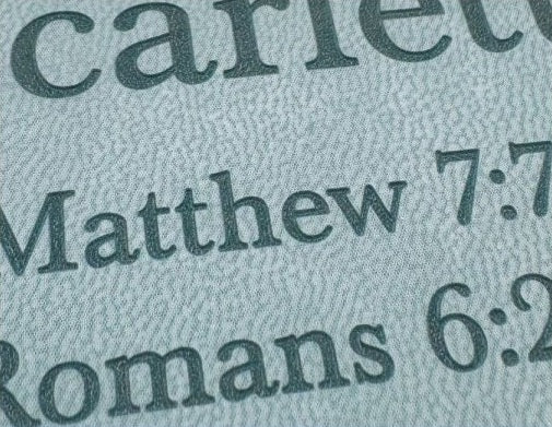 Actual personalization sample for this Bible
