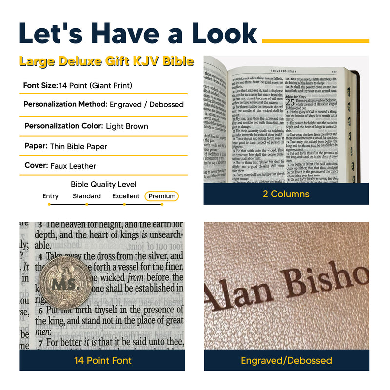 KJV Brown Study Size Holy Bible Giant Print