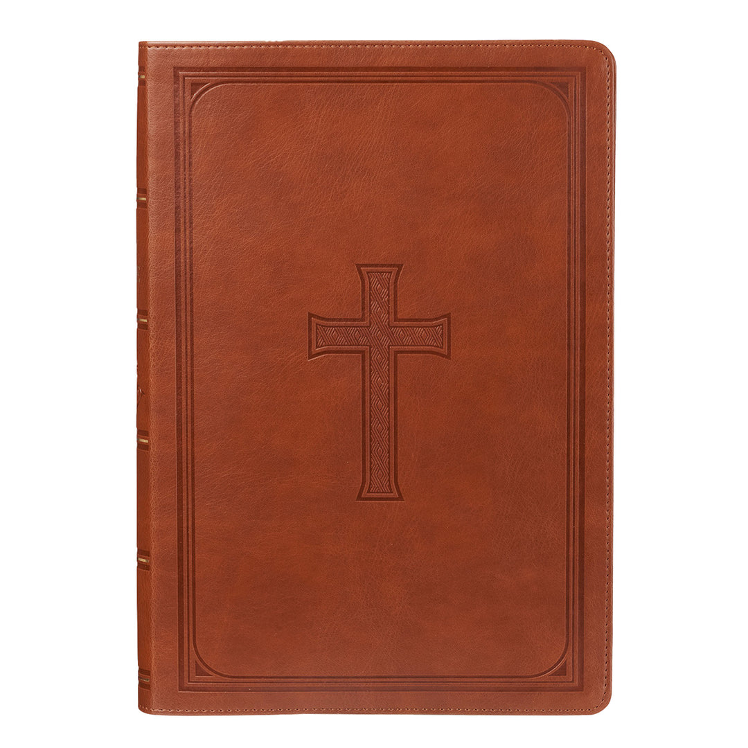KJV Saddle Brown Study Size Holy Bible Super Giant Print
