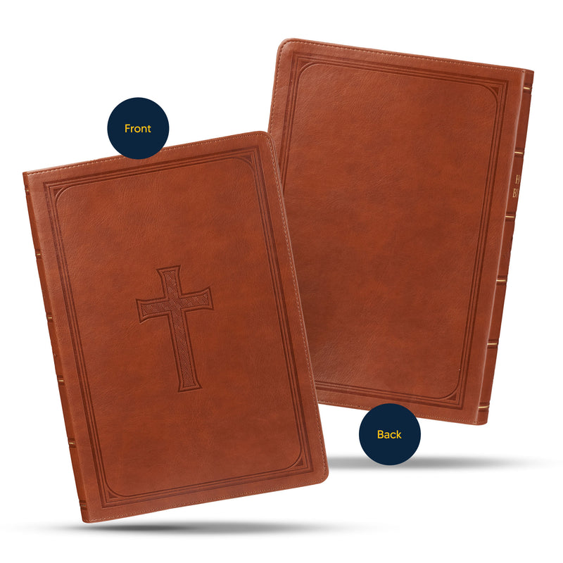KJV Saddle Brown Study Size Holy Bible Super Giant Print