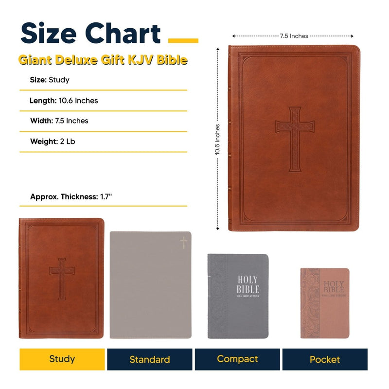 KJV Saddle Brown Study Size Holy Bible Super Giant Print