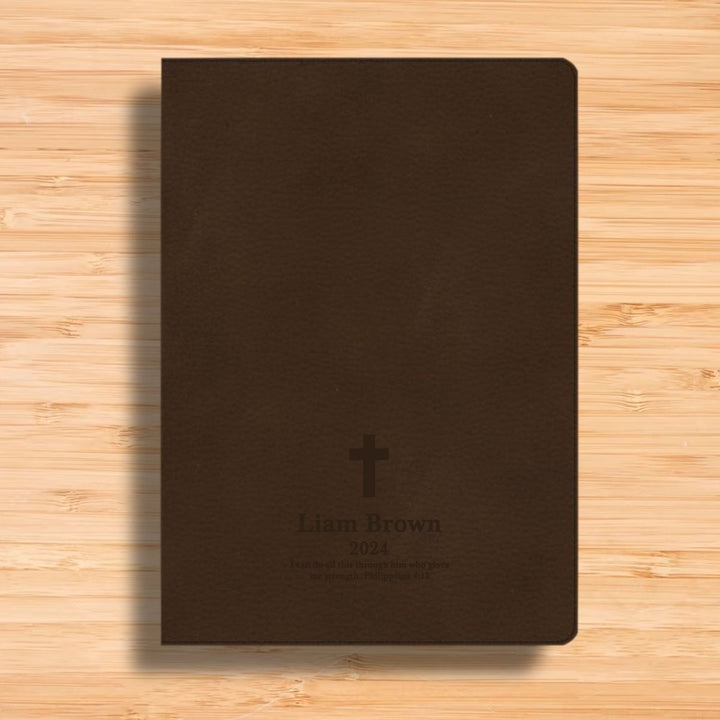 CSB Brown Study Size Holy Bible Large Print Size | Christian Cross