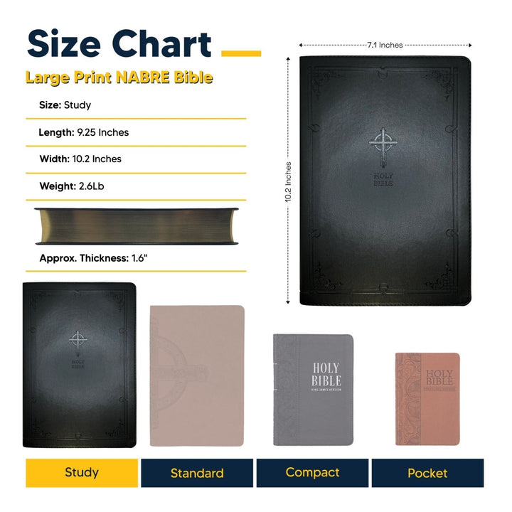 NABRE Black Study Size Holy Bible Large Print