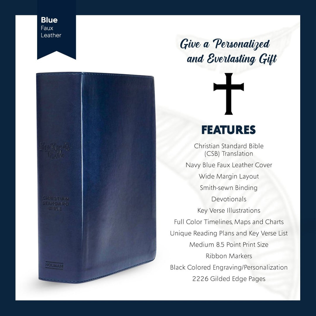 CSB She Reads Blue Study Size Holy Bible Medium Print | Jeremiah 29:11