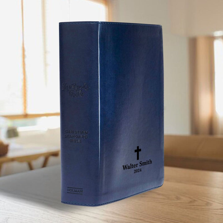 CSB She Reads Blue Study Size Holy Bible Medium Print | Floral and Cross