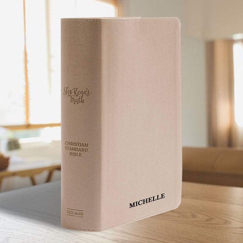 CSB She Reads Champagne Study Size Holy Bible Medium Print