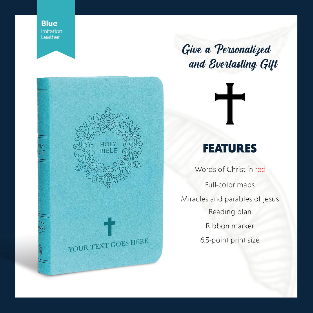 NKJV Blue Study Size Thinline Holy Bible Large Print