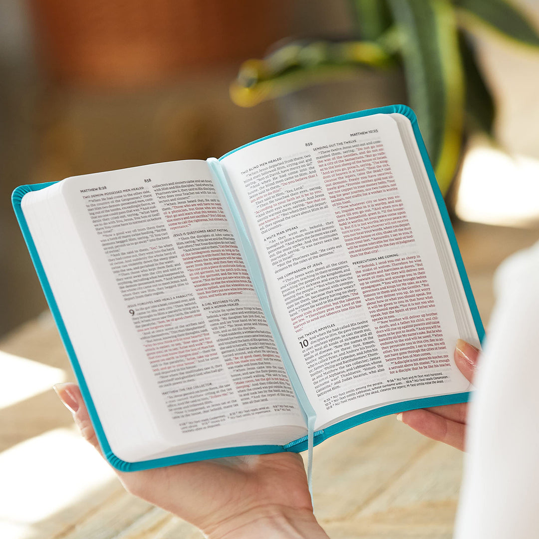 NKJV Blue Study Size Thinline Holy Bible Large Print