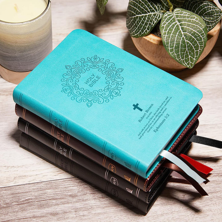 NKJV Blue Study Size Thinline Holy Bible Large Print