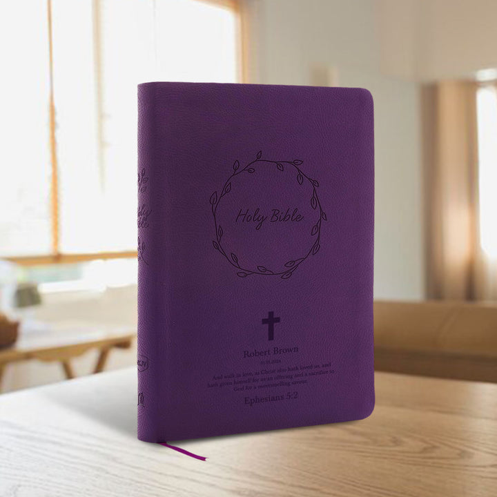 NKJV Purple Study Size Thinline Holy Bible Large Print