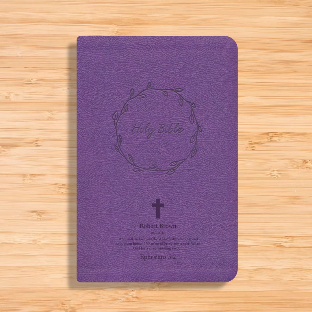 NKJV Purple Study Size Thinline Holy Bible Large Print