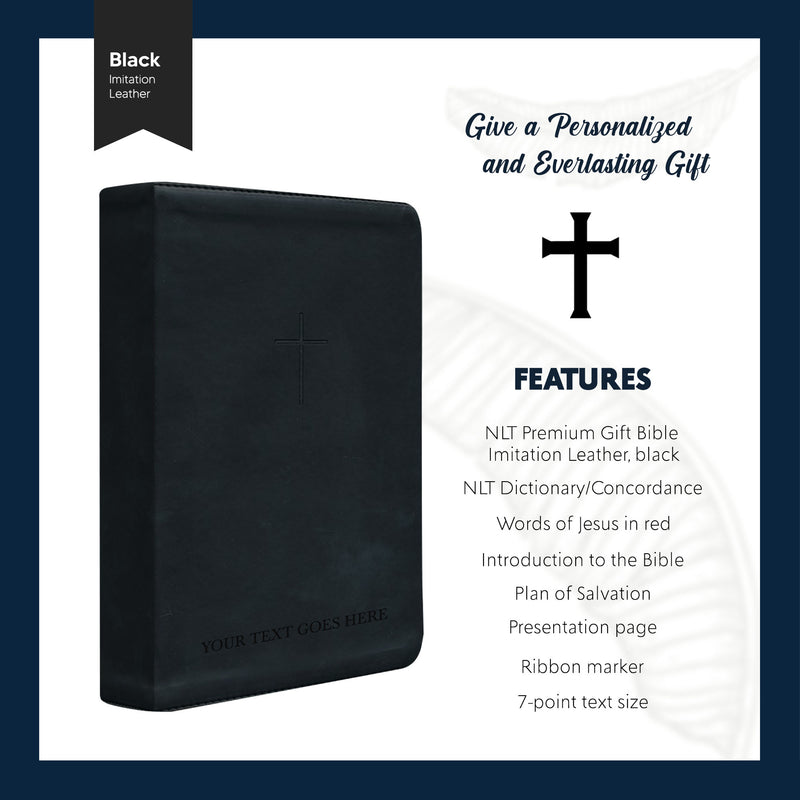 NLT Black Standard Size TruTone Holy Bible Small Print