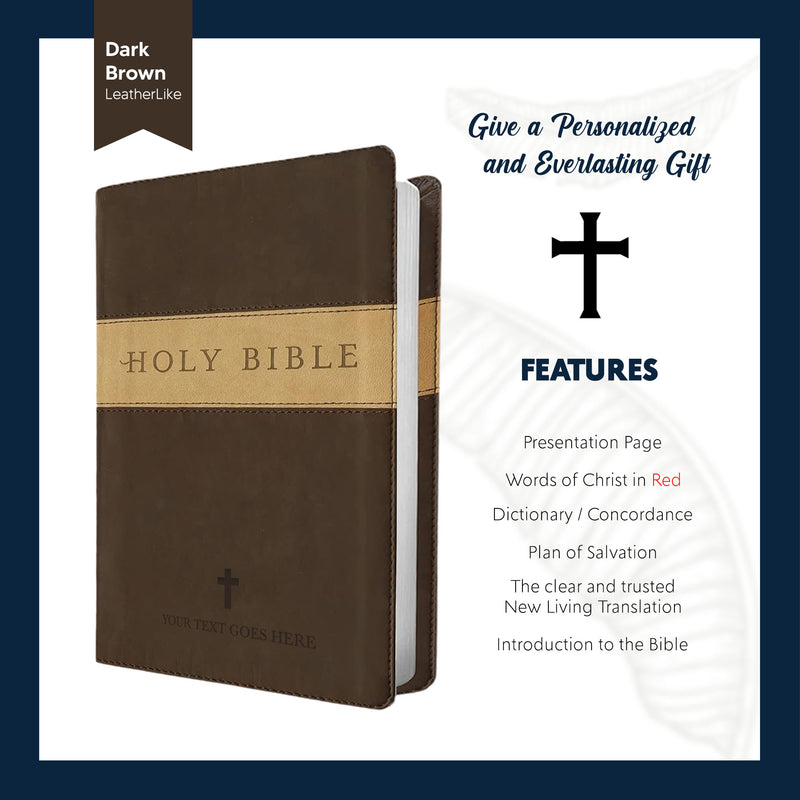 NLT Brown Tan Standard Size Holy Bible Small Print