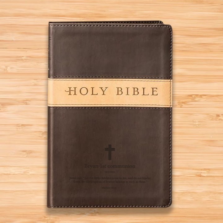 NLT Brown Tan Standard Size Holy Bible Small Print