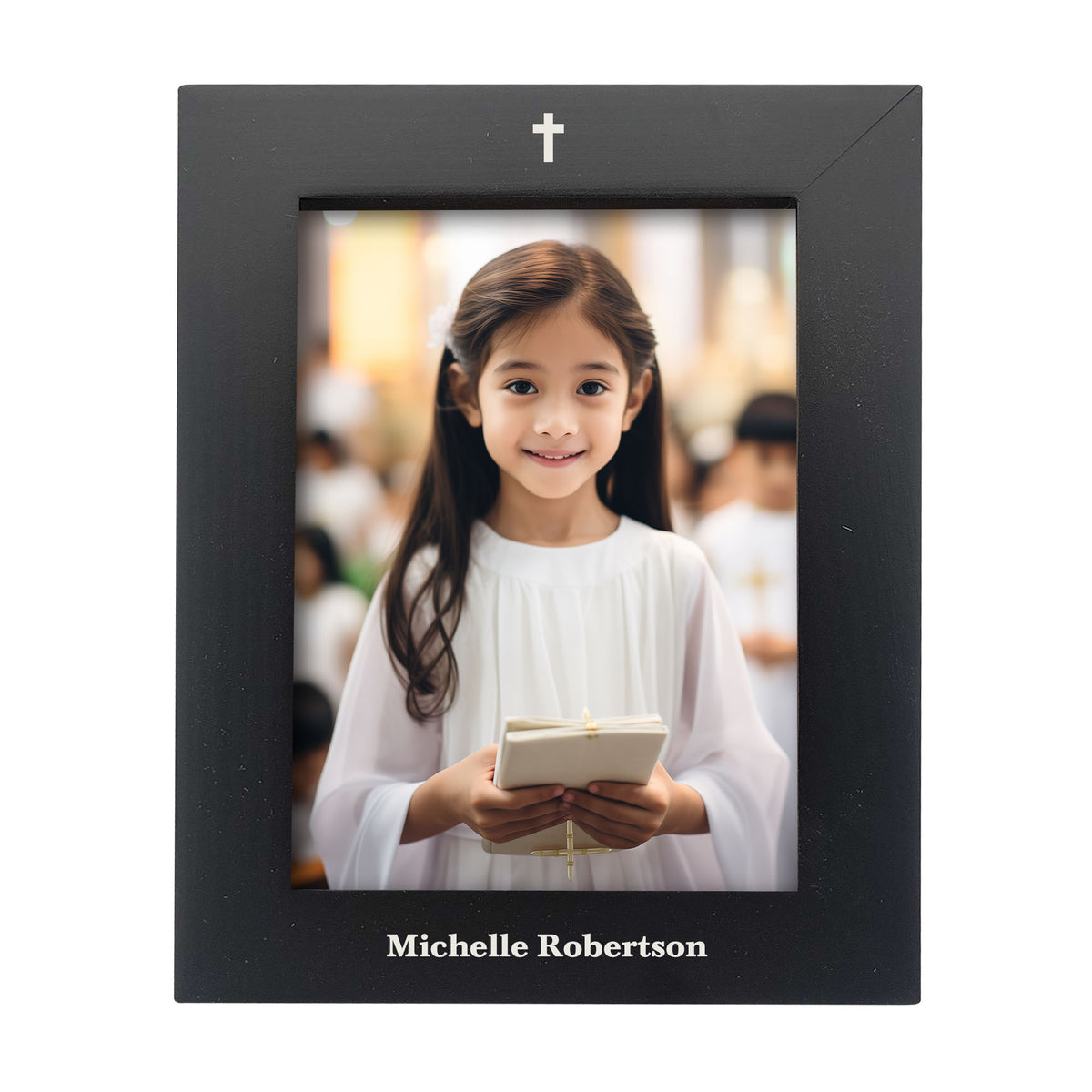 Engraved Pine Wood Picture Frame – Tabletop Photo Display with Acrylic Glazing in White/Off-White | Black | Sizes: 3x5 & 5x7