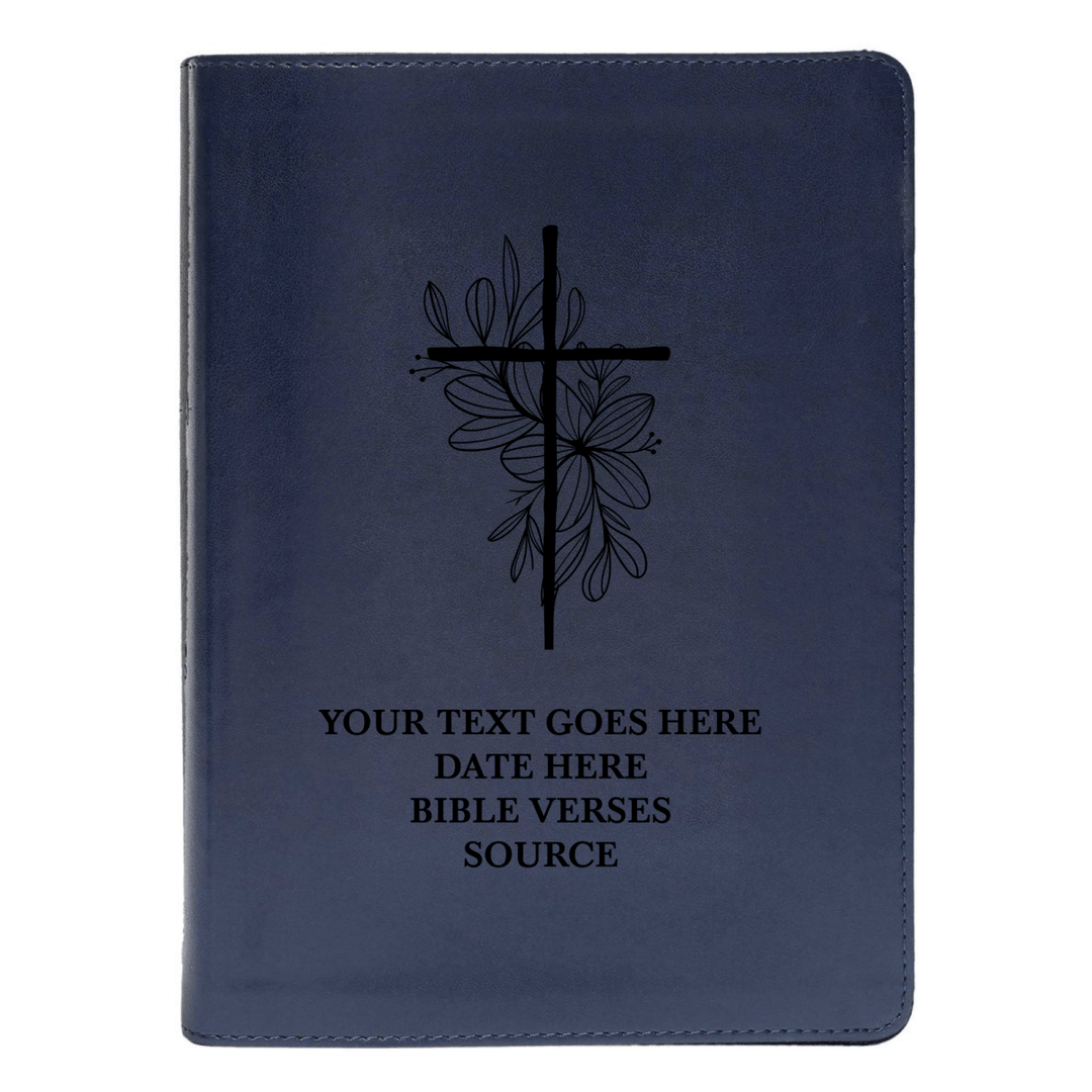 CSB She Reads Blue Study Size Holy Bible Medium Print | Floral and Cross