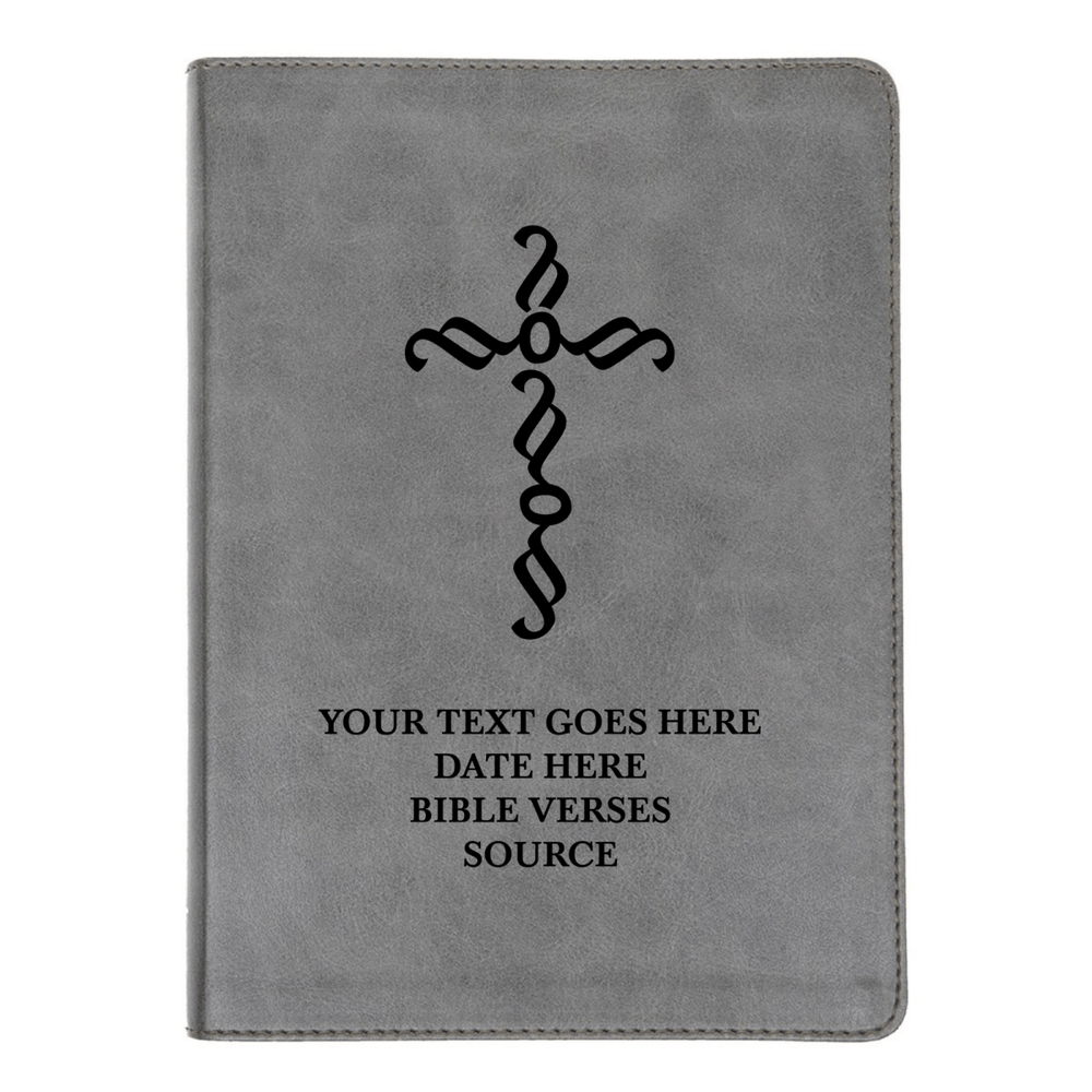 CSB He Reads Gray Study Size Holy Bible Medium Print | Pen Stroke Cross