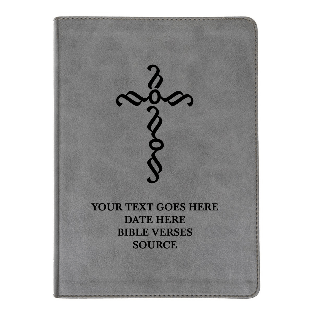CSB He Reads Gray Study Size Holy Bible Medium Print | Pen Stroke Cross