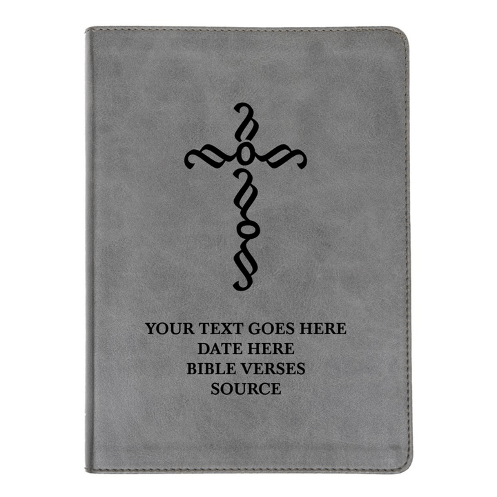 CSB He Reads Gray Study Size Holy Bible Medium Print | Pen Stroke Cross