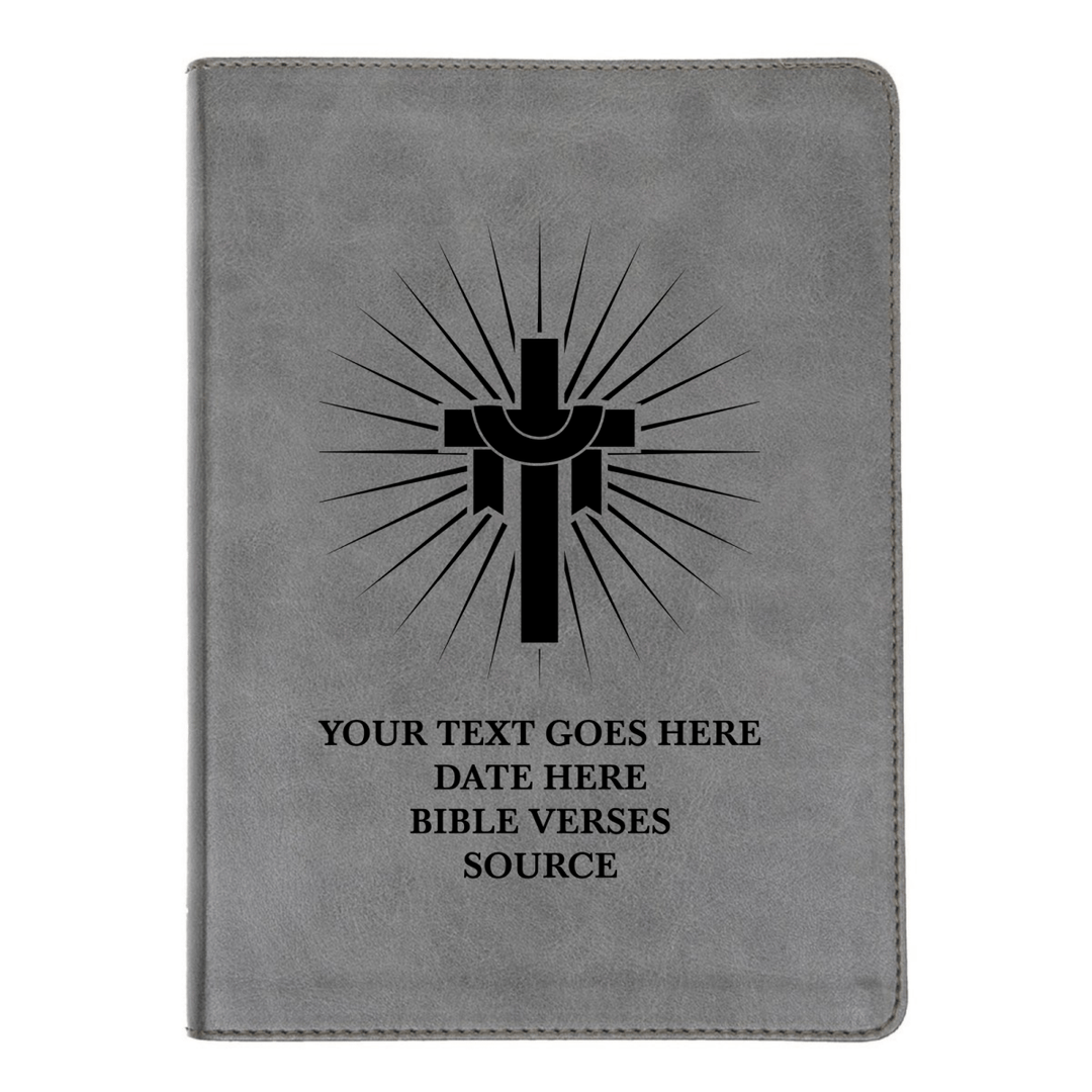 CSB He Reads Gray Study Size Holy Bible Medium Print | Cross With Sun Rays
