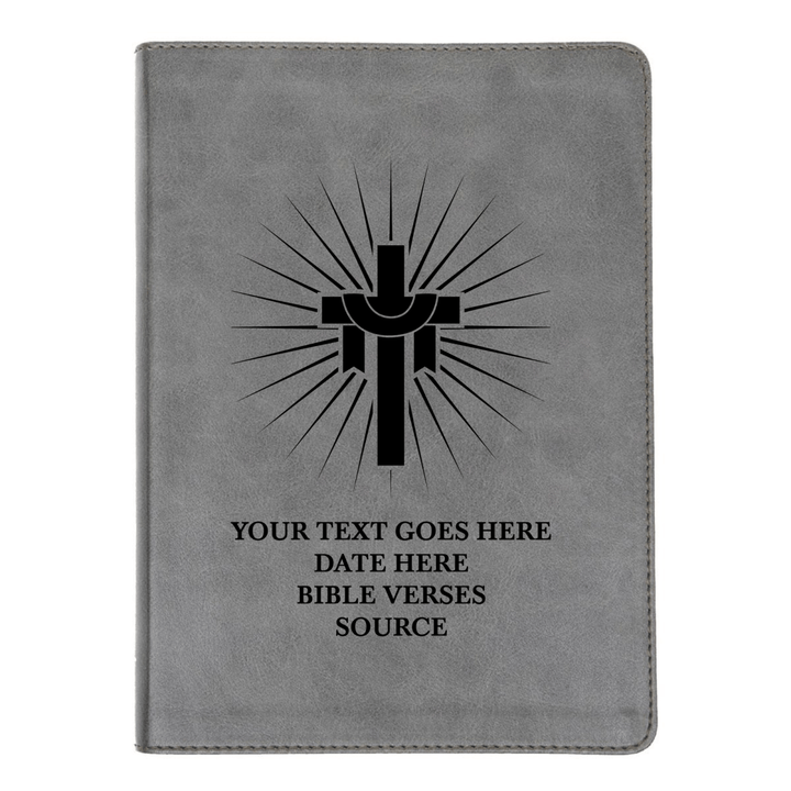 CSB He Reads Gray Study Size Holy Bible Medium Print | Cross With Sun Rays