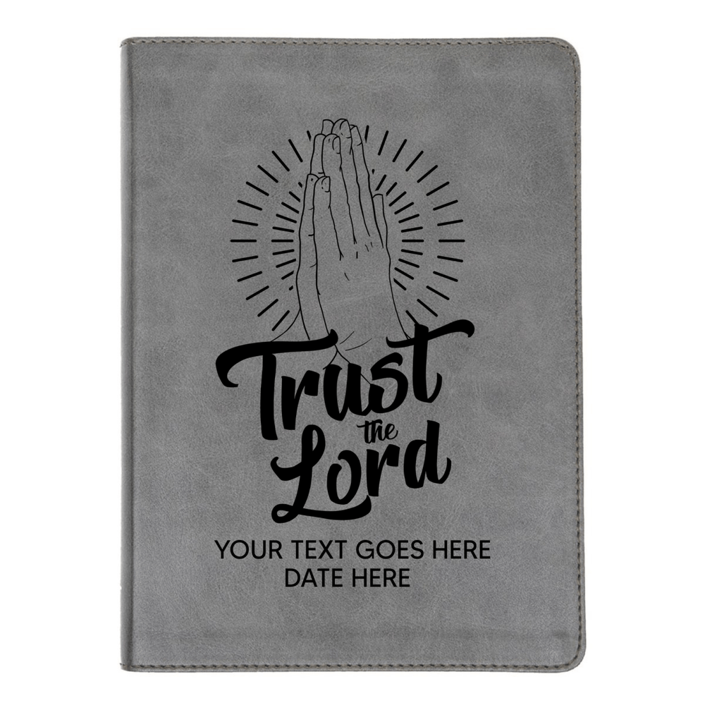 Personalized CSB He Reads Truth Community Study Bible Faux Leather Medium Print Size FULL COVER with Trust the Lord Gray| Shepherds Shelf