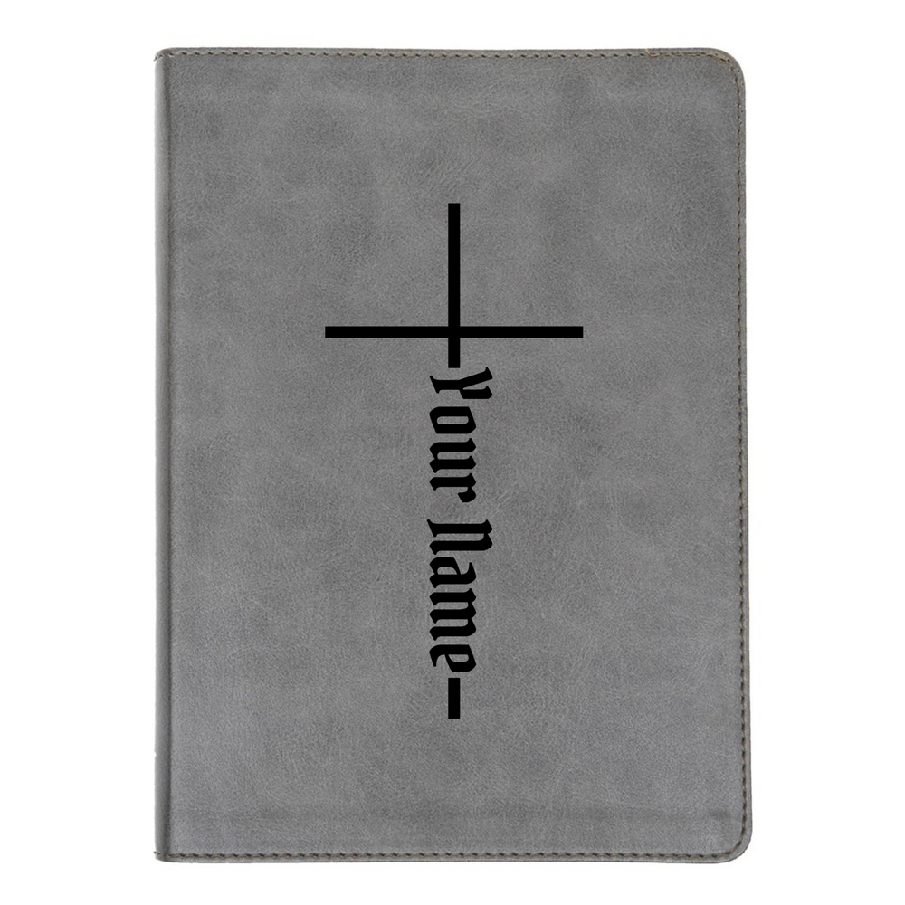 Personalized CSB He Reads Truth Community Study Bible Faux Leather Medium Print Size FULL COVER with Christian Cross Gray | Shepherds Shelf