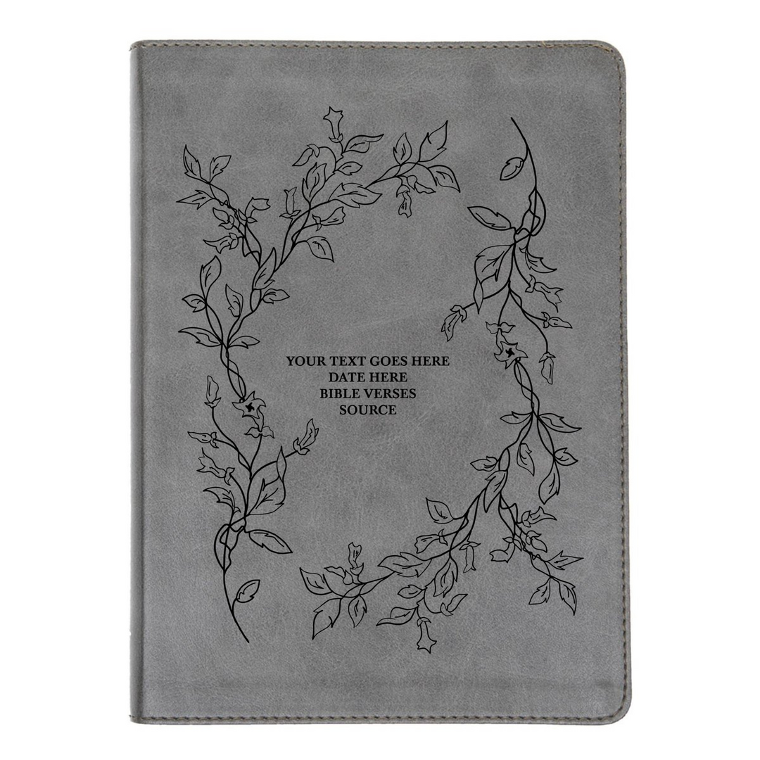 CSB He Reads Gray Study Size Holy Bible Medium Print | Floral Vines