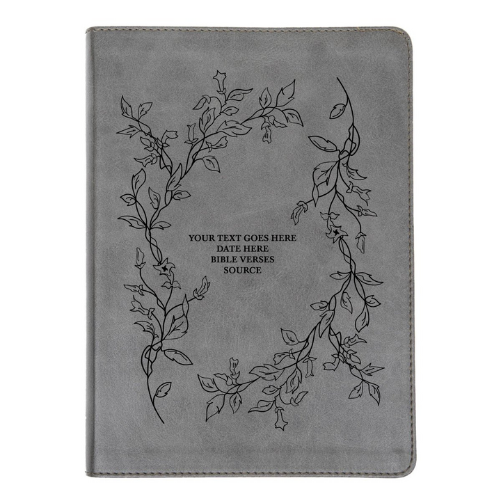 CSB He Reads Gray Study Size Holy Bible Medium Print | Floral Vines