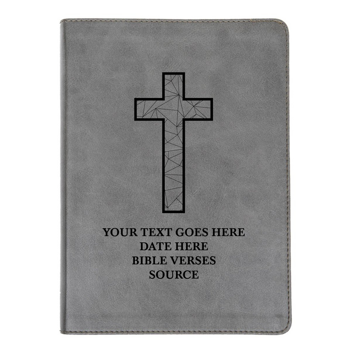 CSB He Reads Gray Study Size Holy Bible Medium Print | Geometric Cross