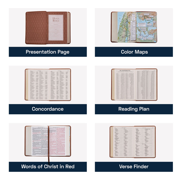 KJV Brown Compact Size Holy Bible Large Print