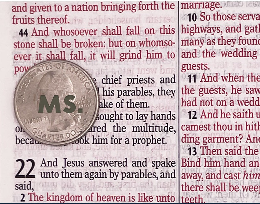 Print sample for this Bible
