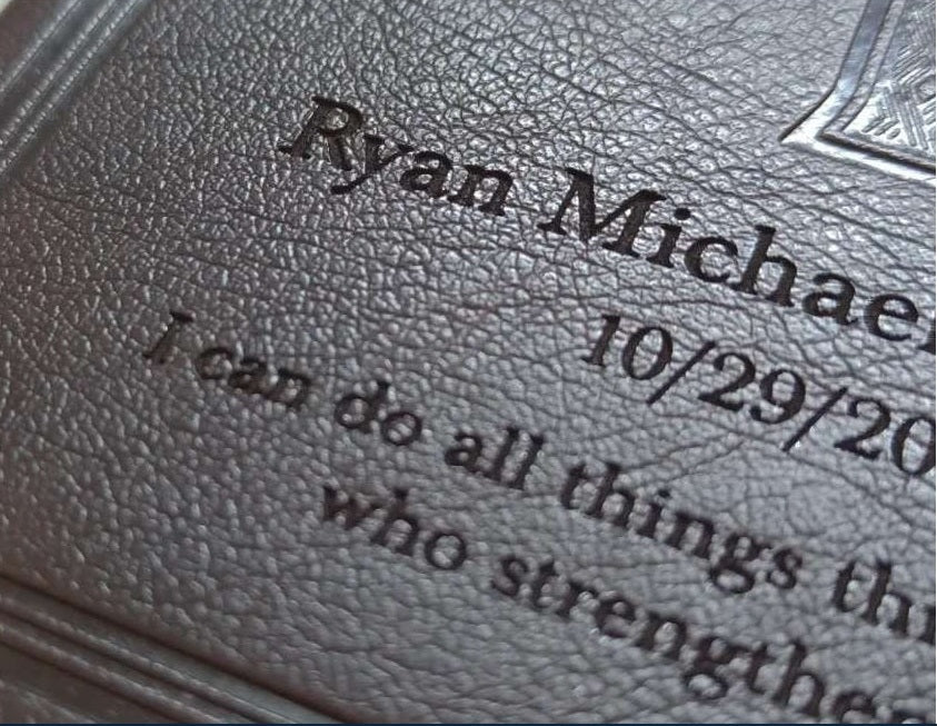 Actual personalization sample for this Bible