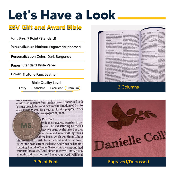 ESV Burgundy Standard Size TruTone Holy Bible Small Print