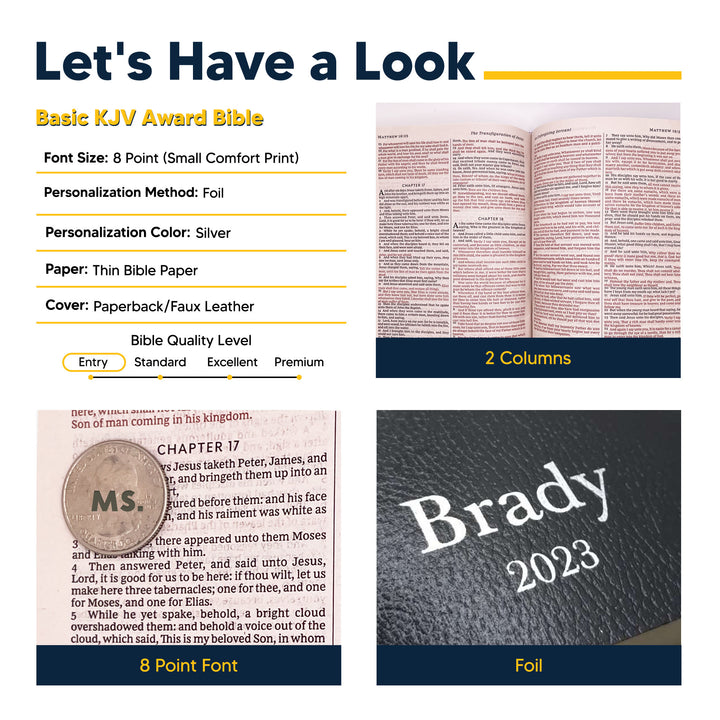 KJV Black Standard Size Holy Bible Small Print