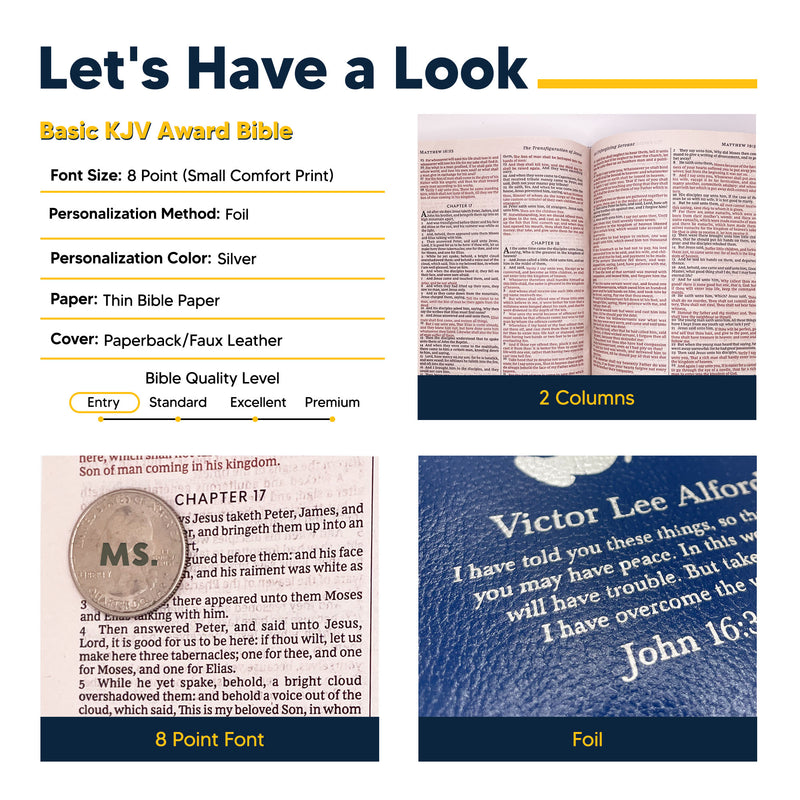 KJV Blue Standard Size Holy Bible Small Print