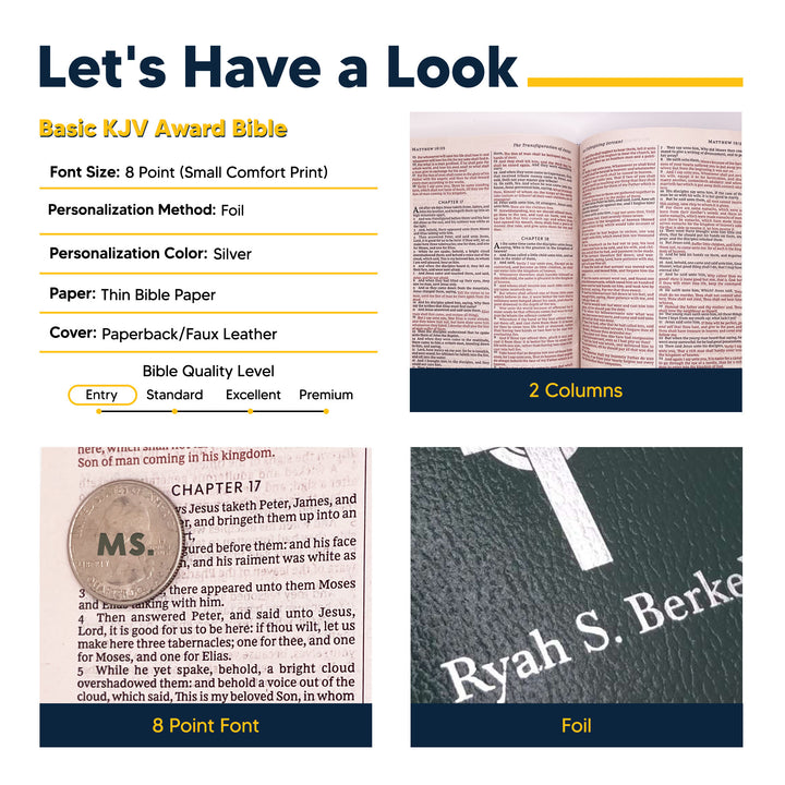 KJV Green Standard Size Holy Bible Small Print