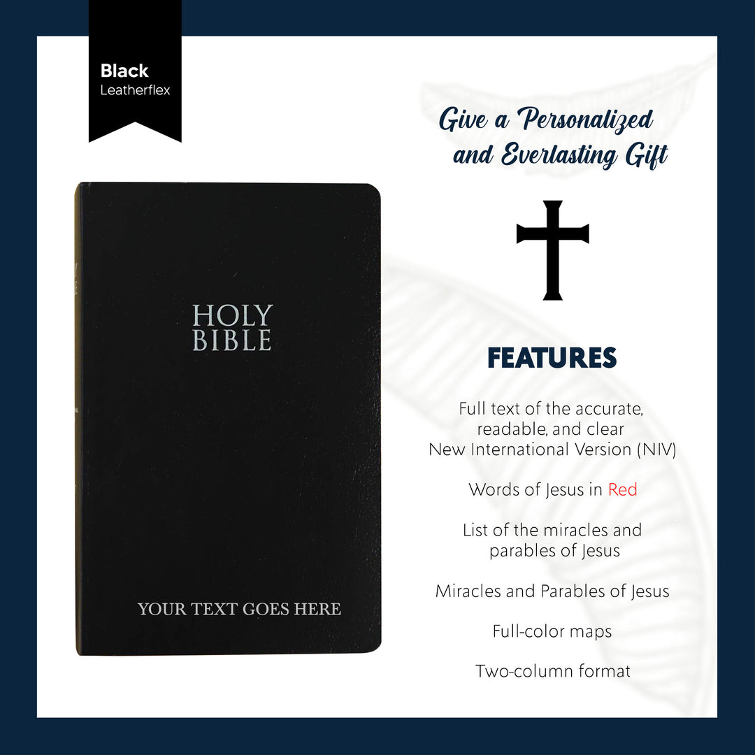 NIV Black Standard Size Holy Bible Small Print