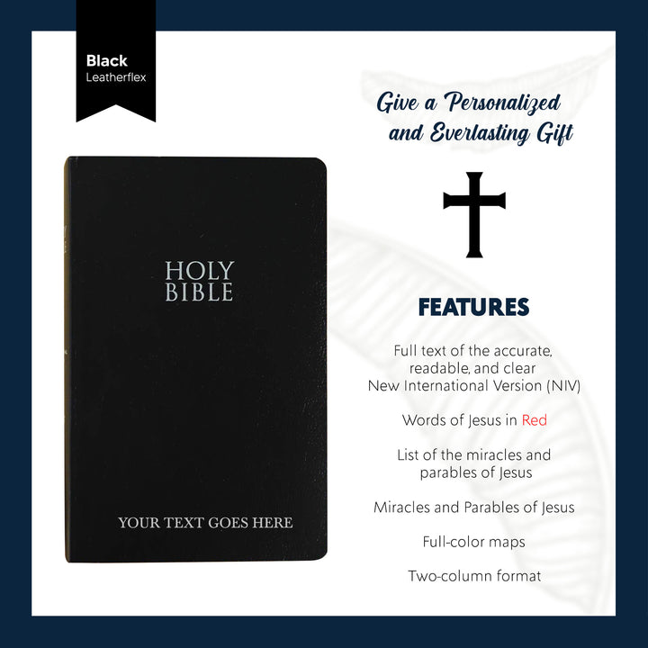 NIV Black Standard Size Holy Bible Small Print