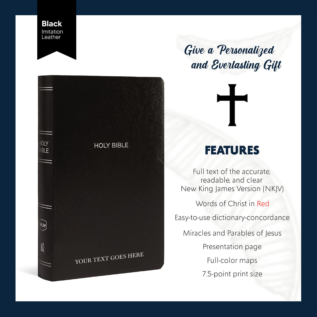 NKJV Black Standard Size Holy Bible Small Print