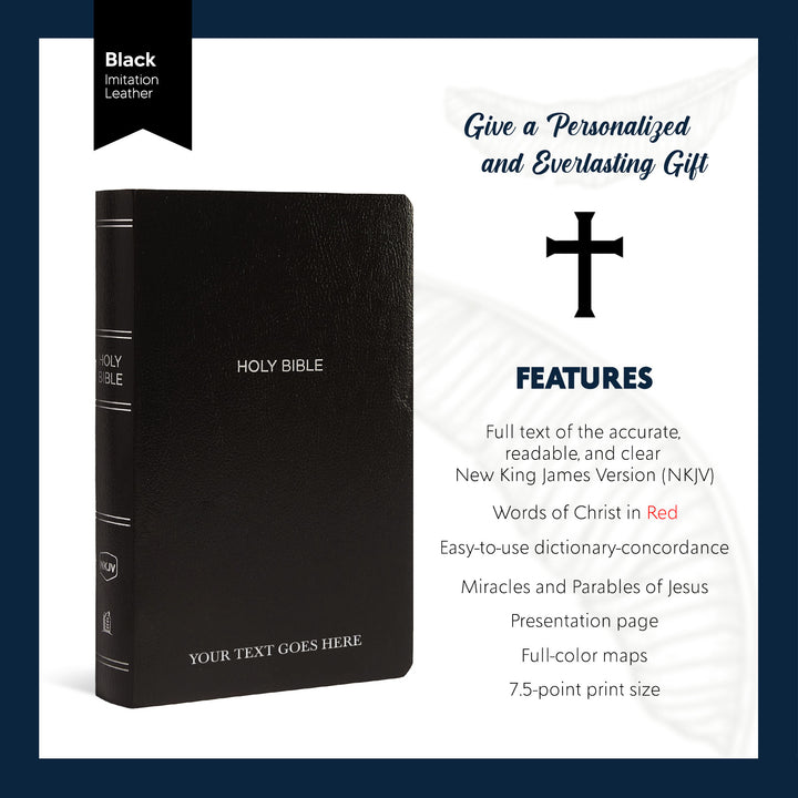 NKJV Black Standard Size Holy Bible Small Print