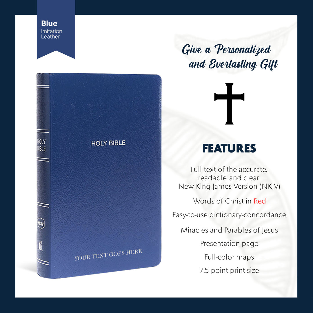 NKJV Blue Standard Size Holy Bible Small Print